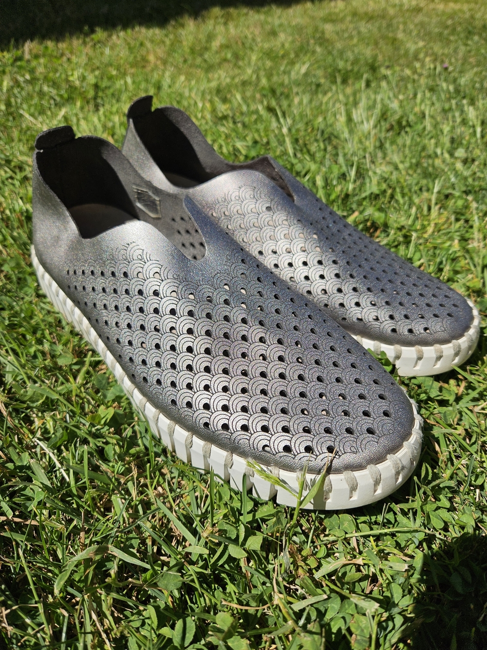 Womens Slip-On Iles Jacobseen Tulip Casual Shoes - Metallic Gray